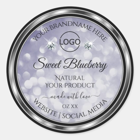 Glamoureus Blue Glitter Product Label Diamonds Log (Voorkant)