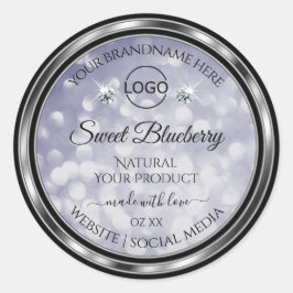 Glamoureus Blue Glitter Product Label Diamonds Log