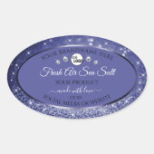 Glamoureus Blue Glitter Product Label Logo Diamond (Voorkant)
