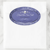 Glamoureus Blue Glitter Product Label Logo Diamond (Tas)