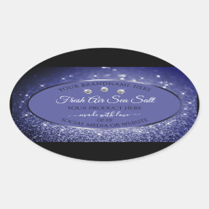 Glamoureus Blue Glitter Product Labels Diamonds