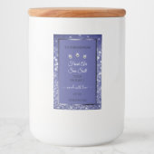 Glamoureus Blue Glitter Product Labels Diamonds Voedselcontainer Etiket (Voorkant)