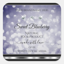 Glamoureus Blue Glitter Product Labels Rhinestones