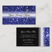 Glamoureus Blue Sparking Glitter en Stars Stijlvol Visitekaartje (Voorkant / Achterkant)