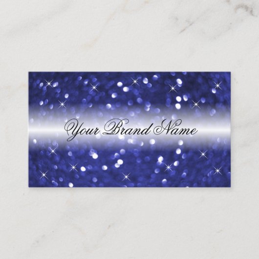 Glamoureus Blue Sparking Glitter en Stars Stijlvol Visitekaartje (Voorkant)
