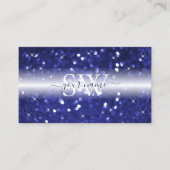Glamoureus Blue Sparking Glitter Stars Initialen Visitekaartje (Voorkant)