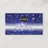 Glamoureus Blue Sparking Glitter Stars met Logo Visitekaartje (Voorkant)