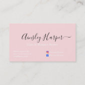 Glamoureus Blush Pink Gold Glitter Marmer Gradient Visitekaartje (Achterkant)