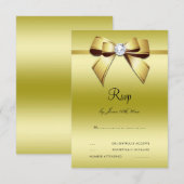 Glamoureus Bow & Ribbon 50th Wedding RSVP (Voorkant / Achterkant)