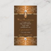 Glamoureus bruin Oranje  Ornamenten Initialen Visitekaartje (Achterkant)