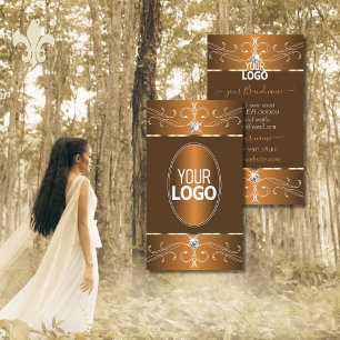 Glamoureus bruin Oranje  Ornamenten met Logo Visitekaartje