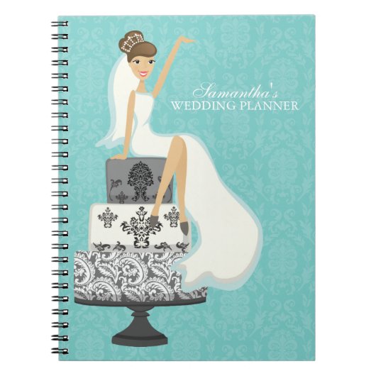 Glamoureus Brunette Bride Wedding Planner Notitieboek (Voorkant)