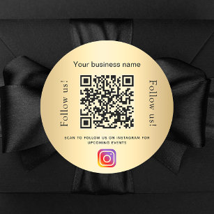 Glamoureus business qr code instagram ronde sticker