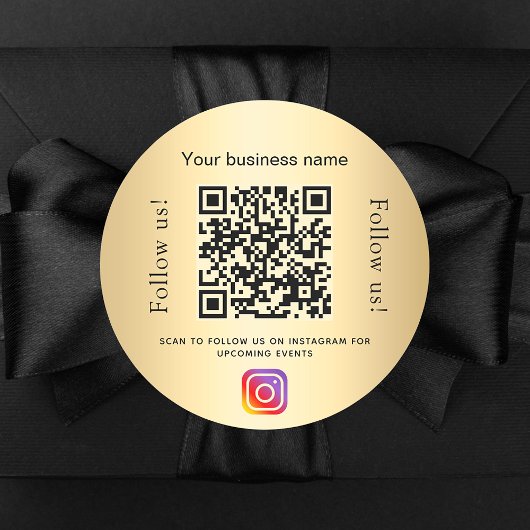 Glamoureus business qr code instagram ronde sticker