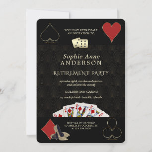 Glamoureus Casino Vegas Poker Retirement Party Kaart