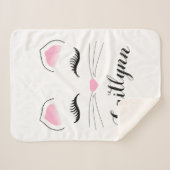 Glamoureus Cat Face Sherpa Deken (Voorkant (horizontaal))