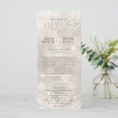 Glamoureus Champagne Glitter Luxe Bruiloft Program (Staand voorkant)