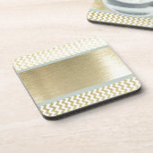 Glamoureus chevron goud onderzetter (Linkerzijde)
