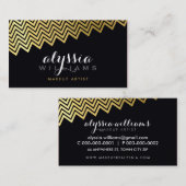 GLAMOUREUS chevron patroon glanzend gouden folie z Visitekaartje (Voorkant / Achterkant)