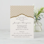 Glamoureus Chic Bridal Shower Invitation. Bruin Kaart (Staand voorkant)