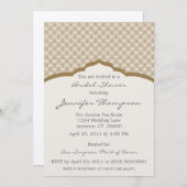 Glamoureus Chic Bridal Shower Invitation. Bruin Kaart (Voorkant / Achterkant)