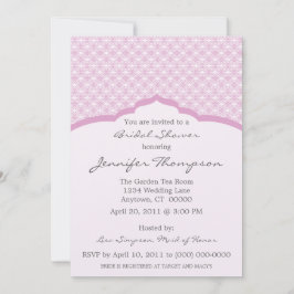 Glamoureus Chic Bridal Shower Invitation, Roze Kaart