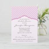 Glamoureus Chic Bridal Shower Invitation, Roze Kaart (Staand voorkant)