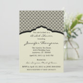 Glamoureus Chic Bridal Shower Invitation, zwart Kaart (Staand voorkant)