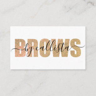 Glamoureus Chic Gold Glitter Typografie Brow Artis Visitekaartje