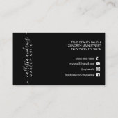 Glamoureus Chic Gold Glitter Typography Makeup Visitekaartje (Achterkant)