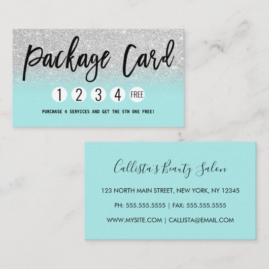 Glamoureus Chic Mint Silver Glitter Modern Loyalty (Voorkant / Achterkant)