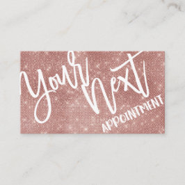 Glamoureus Chic Roos Gold Glitter Sequins Moderne Afsprakenkaartje