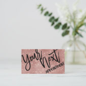 Glamoureus Chic Roos Gold Glitter Sequins Moderne Afsprakenkaartje (Staand voorkant)