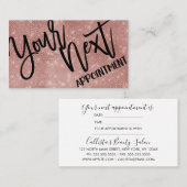 Glamoureus Chic Roos Gold Glitter Sequins Moderne Afsprakenkaartje (Voorkant / Achterkant)