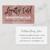 Glamoureus Chic Roos Gold Glitter Sequins Moderne Klantenkaartje (Voorkant / Achterkant)