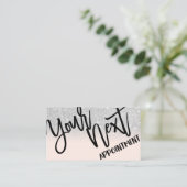 Glamoureus Chic Silver Glitter Pink Modern Afsprakenkaartje (Staand voorkant)