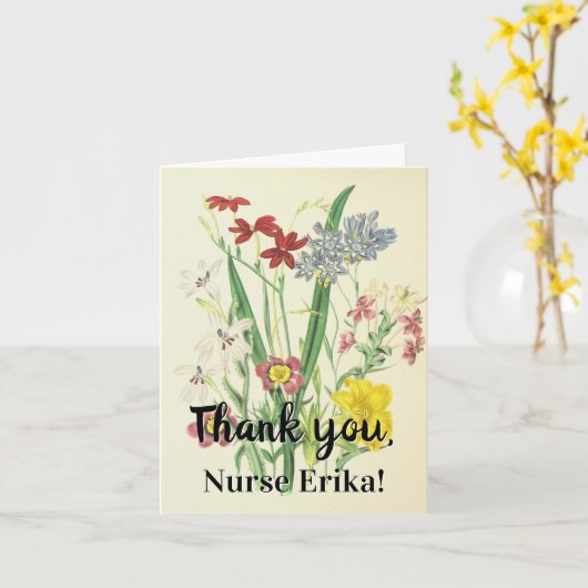 Glamoureus, Classy "Bedankt" Zuster Hartelijk dank Kaart (Gele Bloem)