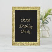 Glamoureus Classy Gold en Black Birthday Kaart (Staand voorkant)