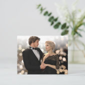 Glamoureus Couple met Twinking Bokeh Briefkaart (Staand voorkant)