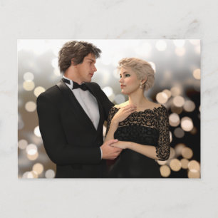 Glamoureus Couple met Twinking Bokeh Briefkaart