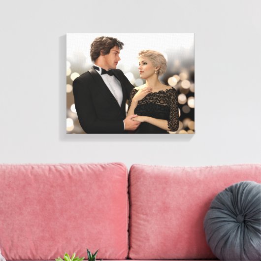 Glamoureus Couple met Twinking Bokeh Canvas Afdruk (Insitu (Woonkamer))