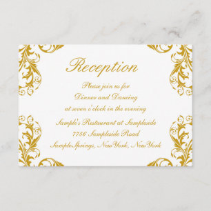 Glamoureus Damask Wedding Reception Kaart