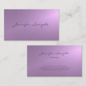 Glamoureus design Elegant Paarse Elite Plain Luxe Visitekaartje (Voorkant / Achterkant)