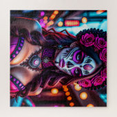 Glamoureus Día de los Muertos Catrina portret met Legpuzzel (Horizontaal)