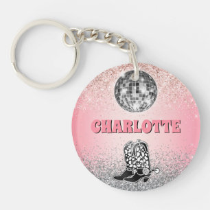 Glamoureus Disco Retro Thema Aangepast Sleutelhanger