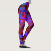 Glamoureus donkerrood paars blauw abstract roos leggings (Rechts)