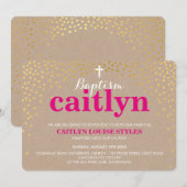 GLAMOUREUS DOOP rustiek goud confetti roze kraft Kaart (Voorkant / Achterkant)