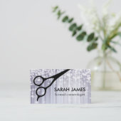 glamoureus dunne haarstylist zilver afsprakenkaartje (Staand voorkant)