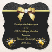 Glamoureus Elegance Birthday Kartonnen Onderzetters (Voorkant)