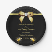 Glamoureus Elegance Birthday Papieren Bordje (Voorkant)